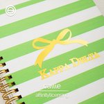 Personalised Sorority Bow Stripe Spiral A5 Notebook with Text Chapter Party Bid Day Gift for New Sorority Members Girls丨Callie x Affinity Licensing