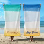 Asciugamano da spiaggia personalizzato con nome a colori sfumati oversize ad asciugatura rapida regalo per vacanze estive per famiglia e amici