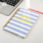 Personalised Sorority Bow Stripe Spiral A5 Notebook with Text Chapter Party Bid Day Gift for New Sorority Members Girls丨Callie x Affinity Licensing