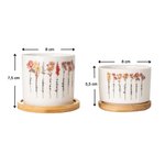 Personalisierter Geburtsblumen Keramik Blumentopf mit 1–16 Namen und Bambusbasis Geburtstag Muttertag Geschenk für Mama Oma