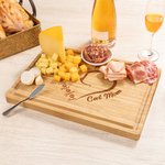 Personalised Engraved Cat Mom Paw FSC Bamboo Charcuterie Chopping Board with 1 - 8 Names and Juice Groove Birthday Home Decor Gift for Mom Grandma