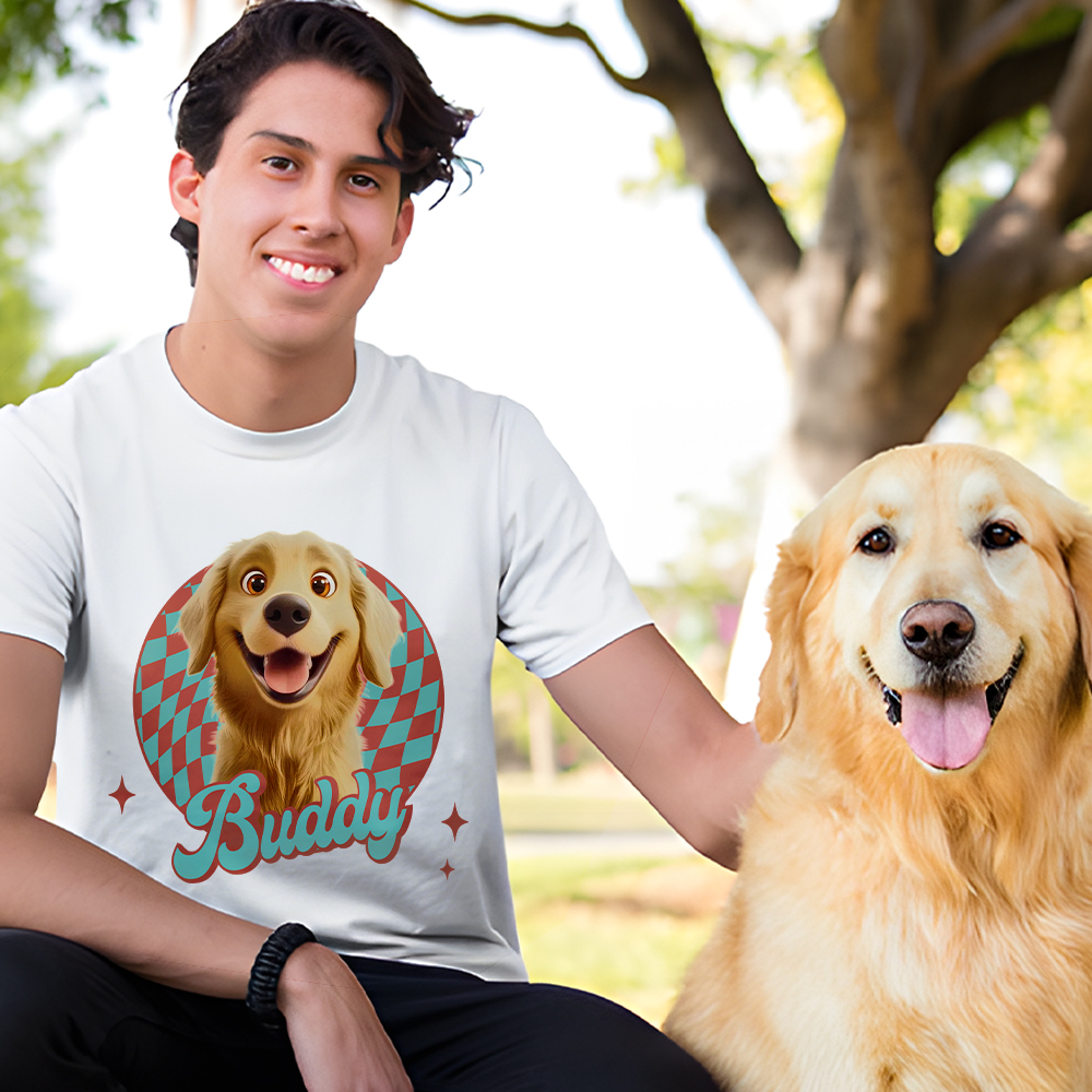 Personnalisé 3D Cartoon Dog Soft T-shirt Sweatshirt avec nom Daily Travel Accessories Birthday Gift for Pet Lovers