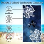 Personalisiertes Mandala Schildkröte Strandtuch im Batikstil mit Namen Schnelltrocknend Sommer Strand Party Geburtstag Geschenk für Familie Freunde