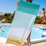 Asciugamano da spiaggia personalizzato con nome a colori sfumati oversize ad asciugatura rapida regalo per vacanze estive per famiglia e amici