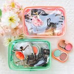 Personalized Dancer Birth Flower Design Waterproof Clear Makeup Bag with Name Travel Essentials Birthday Gift for Women Dance Lovers