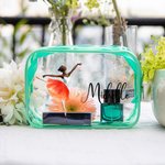 Personalized Dancer Birth Flower Design Waterproof Clear Makeup Bag with Name Travel Essentials Birthday Gift for Women Dance Lovers