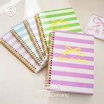 Personalised Sorority Bow Stripe Spiral A5 Notebook with Text Chapter Party Bid Day Gift for New Sorority Members Girls丨Callie x Affinity Licensing