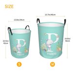 Personalized Cute Ocean Animal Name Waterproof Laundry Storage Basket with Handle Nursery Decor Housewarming Birthday Gift for Kids