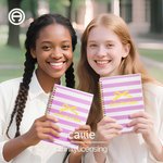 Personalised Sorority Bow Stripe Spiral A5 Notebook with Text Chapter Party Bid Day Gift for New Sorority Members Girls丨Callie x Affinity Licensing