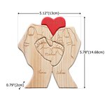 Henkilökohtainen kaiverrettu puinen Baby Feet Family Puzzle 3 nimet ja päivämäärä Desk Decor Äitienpäivä Isänpäivä lahja uusille vanhemmille vastasyntyneille