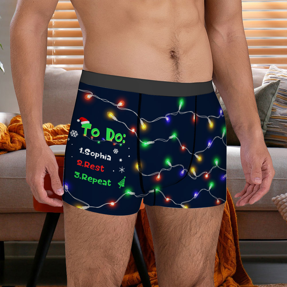 Caleçon Boxer Homme avec Nom Cadeau d'Anniversaire et de Noël pour Mari et Petit ami