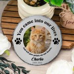 Gepersonaliseerde You Came Into Our Lives Paw Print Tuinsteen met Foto Huisdier Naam en Jaar Tuindecoratie Herdenkingsmonument voor Huisdierbezitters