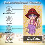 Gepersonaliseerde Luipaard Zebra Print Cartoonfiguur Strandlaken met Naam Reisbenodigdheden Zomer Vakantie Feestcadeau voor Familie en Vrienden