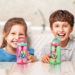 Bouteille d'Eau Personnalisée avec Nom Initiale Motif de Licorne Fantaisie Accessoire avec Paille Poignée Cadeau Anniversaire Retour École pour Enfant