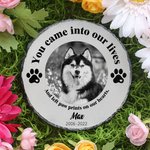 Gepersonaliseerde You Came Into Our Lives Paw Print Tuinsteen met Foto Huisdier Naam en Jaar Tuindecoratie Herdenkingsmonument voor Huisdierbezitters