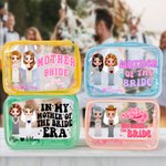 Personalized Cartoon Mother of the Bride Waterproof Clear Makeup Bag with Name Portable Travel Essentials Wedding Gift for Mom