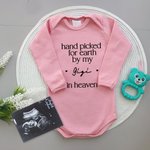 Personalized Pure Cotton Hand Picked For Earth Baby Bodysuit Kid T-shirt with Text New Baby Birth Announcement Gift for Newborn Boys Girls