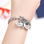 Personalized Bachelor Cap Birthstone Graduation Charm Bracelet with Engraved Year and Name Graduation Birthday Gift for High School College Graduates