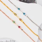 Henkilökohtainen Double Fishes Cross syntymäkivi säädettävä rannekoru Dainty korut uskonnollinen Kaste syntymäpäivälahja naisille uskoville