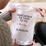 Personalized Pure Cotton Hand Picked For Earth Baby Bodysuit Kid T-shirt with Text New Baby Birth Announcement Gift for Newborn Boys Girls