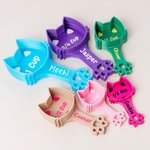 Gepersonaliseerd Schattig Kattenpoot Veelkleurig Voedsel Maatschepje met Naam Huisdierbenodigdheden Verjaardagsgeschenk voor Katteneigenaar