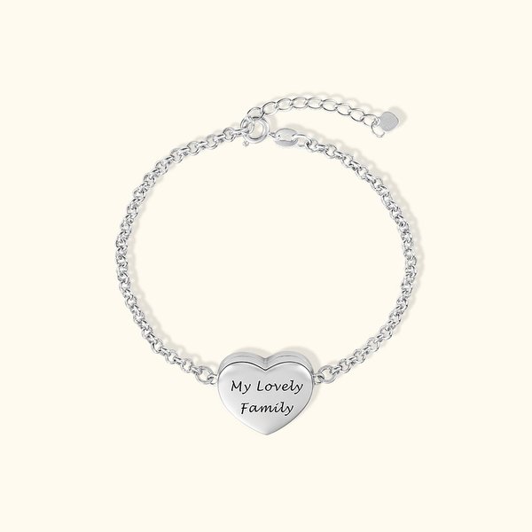 Personalized Heart Photo Locket Bracelet with Engraved Text Minimalist Jewelry Birthday Anniversary Gift for Pet Women Girls