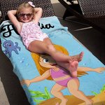 Personalized Cartoon Character Marine Animals Quick Dry Oversized Beach Towel with Name Summer Vacation Essentials Beach Party Birthday Gift for Kids
