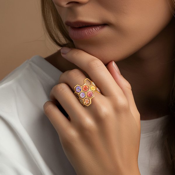 Personalisierte Honeycomb 1-12 Geburt Blume Ring mit eingraviertem Text zierlichen Schmuck Geburtstag Muttertag Braut Dusche Geschenk für Frauen