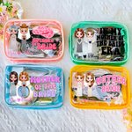 Personalized Cartoon Mother of the Bride Waterproof Clear Makeup Bag with Name Portable Travel Essentials Wedding Gift for Mom