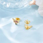 Personalised Birthstone Highland Cow Stud Earrings Dainty Jewellery Birthday Anniversary Gift for Women Highland Cow Lovers