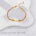 Henkilökohtainen Double Fishes Cross syntymäkivi säädettävä rannekoru Dainty korut uskonnollinen Kaste syntymäpäivälahja naisille uskoville