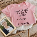 Personalized Pure Cotton Hand Picked For Earth Baby Bodysuit Kid T-shirt with Text New Baby Birth Announcement Gift for Newborn Boys Girls