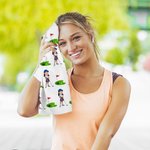 Personalised Avatar Photo Quick Dry Microfiber Waffle Golf Towel with Carabiner Clip Accessory Birthday Gift for Golf Lovers