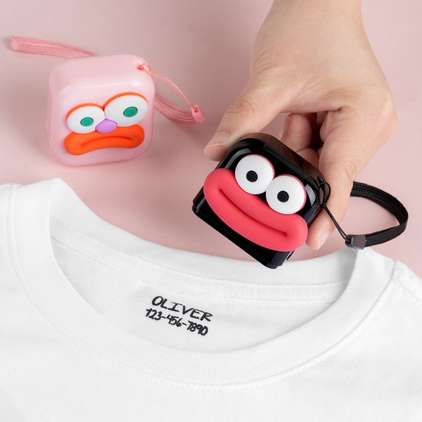 Personalized Cute Cat Fish Flower Fabric Clothing Self-Inking Stamp with Name and Number Daily Use Birthday Gift for Kids Mother Grandmother