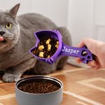 Gepersonaliseerd Schattig Kattenpoot Veelkleurig Voedsel Maatschepje met Naam Huisdierbenodigdheden Verjaardagsgeschenk voor Katteneigenaar