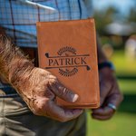 Personalized Golf Element Multicolor PU Leather Golf Scorecard Holder with Name Game Day Birthday Gift for Golf Player Lover