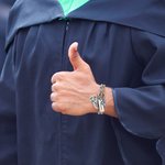 Personalized Bachelor Cap Birthstone Graduation Charm Bracelet with Engraved Year and Name Graduation Birthday Gift for High School College Graduates