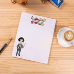 Personalisierte Bleistift Apfel Cartoon Charakter Notizblock mit Namen Briefpapier liefert Lehrer Tag Geschenk für Lehrer