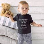 Personalized Pure Cotton Hand Picked For Earth Baby Bodysuit Kid T-shirt with Text New Baby Birth Announcement Gift for Newborn Boys Girls
