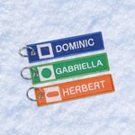 Porte-clés brodé personnalisé Snowboard Ski Trail Sign Bag Tag avec nom Team Cadeau d'anniversaire pour les membres de l'équipe Ski Enthusiasts
