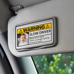 Personlig foto Slow Driver Vanntett advarselsklistremerke Bildekorasjonstilbehør Farsdagsgave til bileier