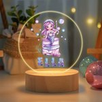 Personalised Fantasy Mermaid Cake LED Night Light with Wooden Base and Name Room Decor Birthday Gift for Girls Kids