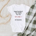 Personalized Pure Cotton Hand Picked For Earth Baby Bodysuit Kid T-shirt with Text New Baby Birth Announcement Gift for Newborn Boys Girls