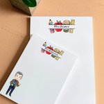 Personalisierte Bleistift Apfel Cartoon Charakter Notizblock mit Namen Briefpapier liefert Lehrer Tag Geschenk für Lehrer