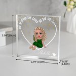 Placca acrilica quadrata personalizzata con nome, decorazione da scrivania, regalo di laurea per laureati.