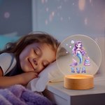 Personalised Fantasy Mermaid Cake LED Night Light with Wooden Base and Name Room Decor Birthday Gift for Girls Kids
