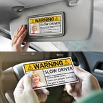 Personlig foto Slow Driver Vanntett advarselsklistremerke Bildekorasjonstilbehør Farsdagsgave til bileier