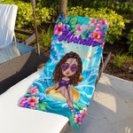 Spersonalizowany ręcznik plażowy z imieniem i nazwiskiem na imprezę przy basenie, letnie wakacje, prezent urodzinowy dla kobiet
