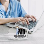 Personalized Cartoon Medical Character Square Heart Acrylic Plaque with Name Desk Decor Birthday Appreciation Inspirational Gift for Medical Staff