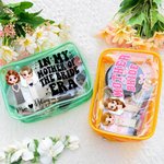 Personalized Cartoon Mother of the Bride Waterproof Clear Makeup Bag with Name Portable Travel Essentials Wedding Gift for Mom